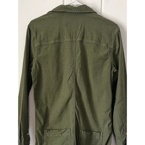 Frank and Eileen Romper Ireland Long Sleeve Playsuit Sage Green Linen Size S - Picture 6 of 7